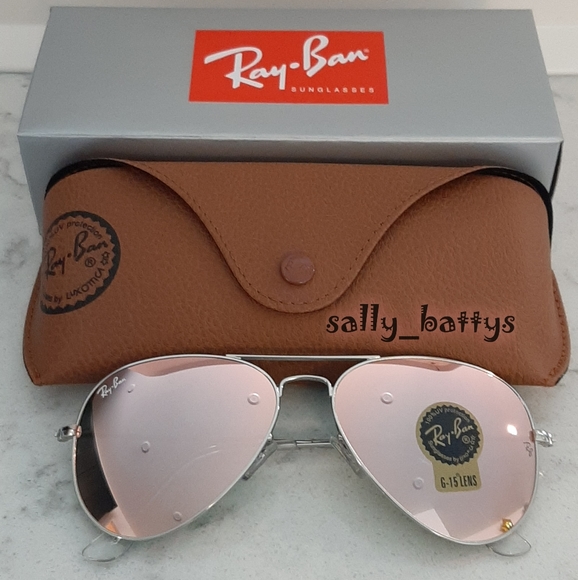 Ray-Ban (Store Display) Aviator Reflective Pink Lenses RB3025 Mirror - Picture 8 of 12